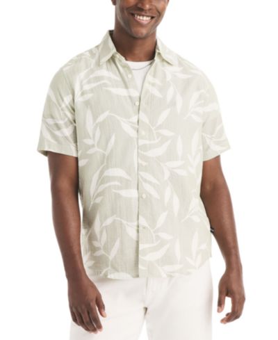 Мужская рубашка Nautica Short-Sleeve Leaf Dobby Woven