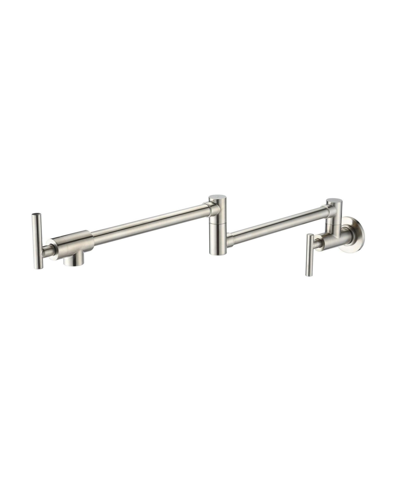 Boyel Living Retro Single Hole Two Handles Wall Mount Kitchen Faucet, Double Joint Swing Arm Pot Filler Folding Kitchen Faucet