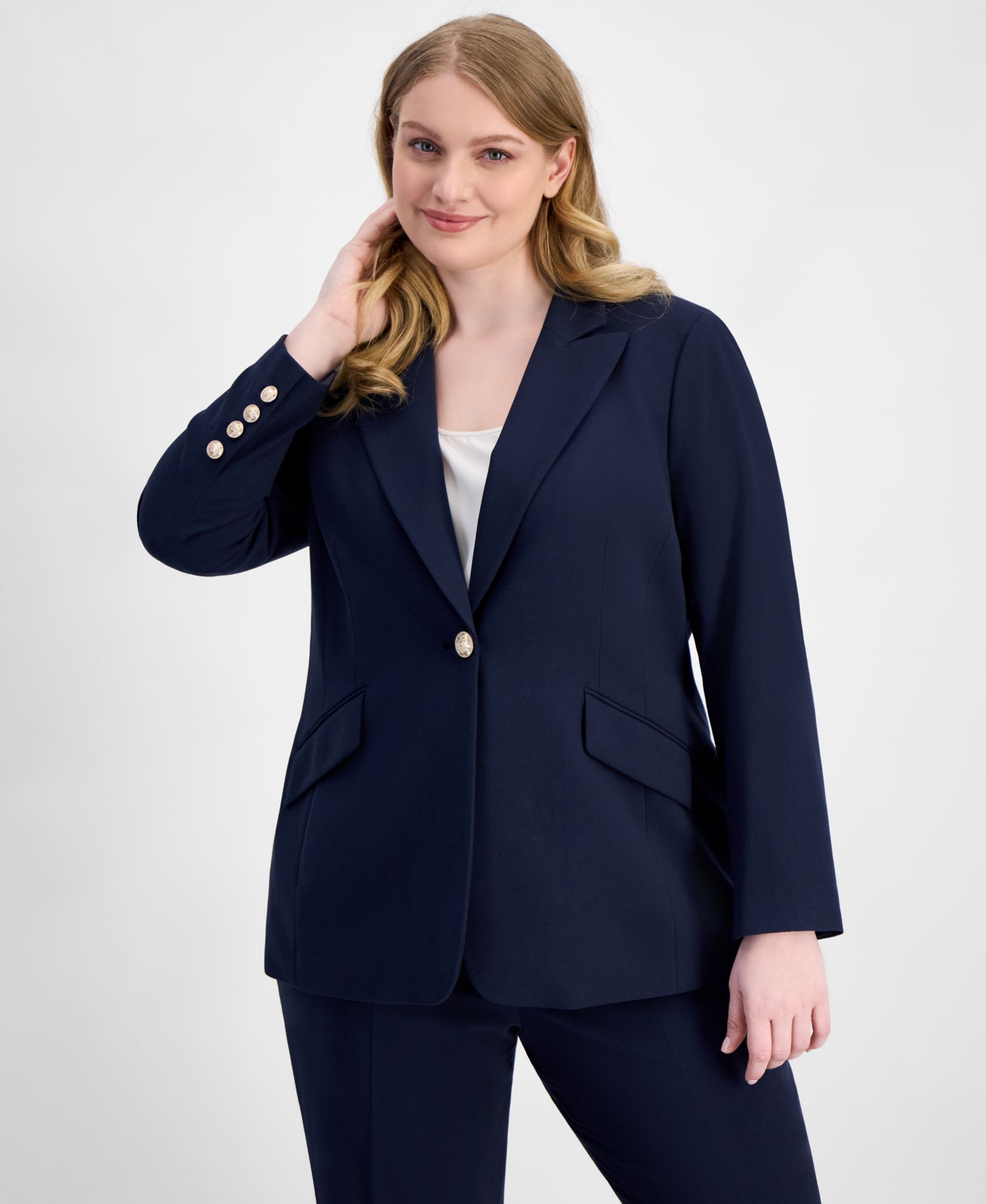 Женский блейзер Tahari ASL Plus Size с однобортным лацканом