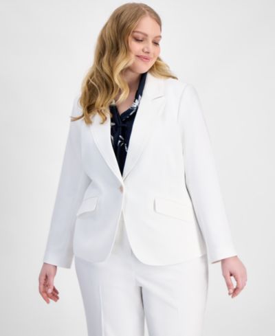 Tahari ASL Блейзер Plus Size Stretch Boucle One-Button