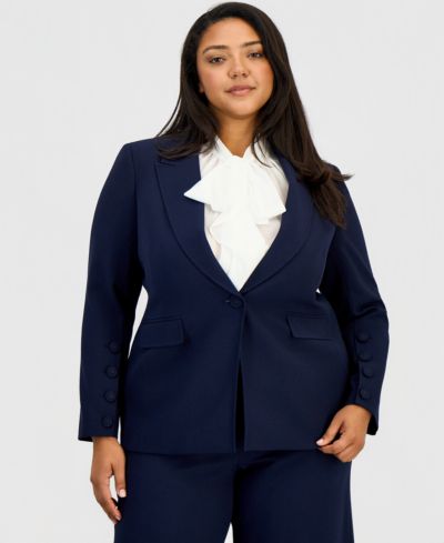 Женский блейзер Tahari ASL Plus Size Peak Lapel One-Button
