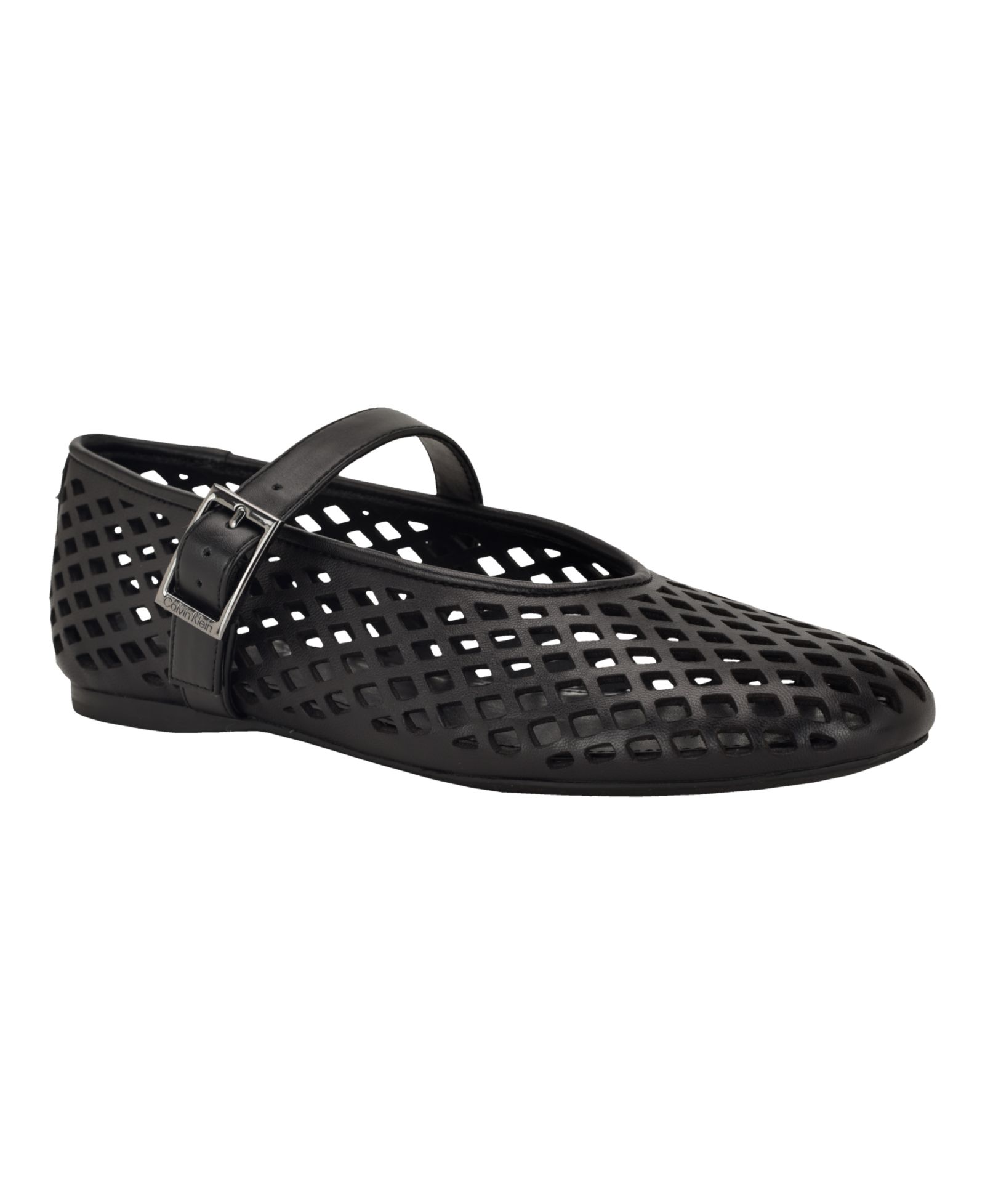 Calvin Klein Women's Lauria Leather Mary Jane Ballet Flats