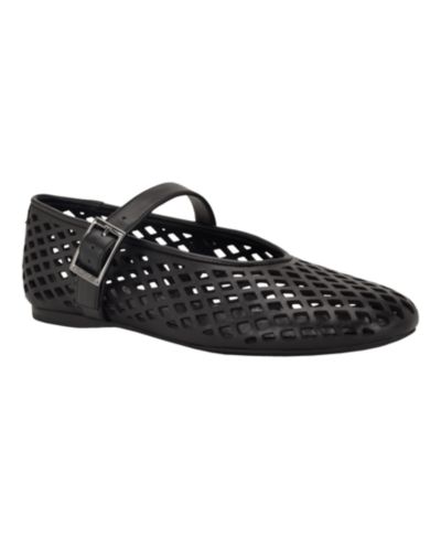 Calvin Klein Women's Lauria Leather Mary Jane Ballet Flats