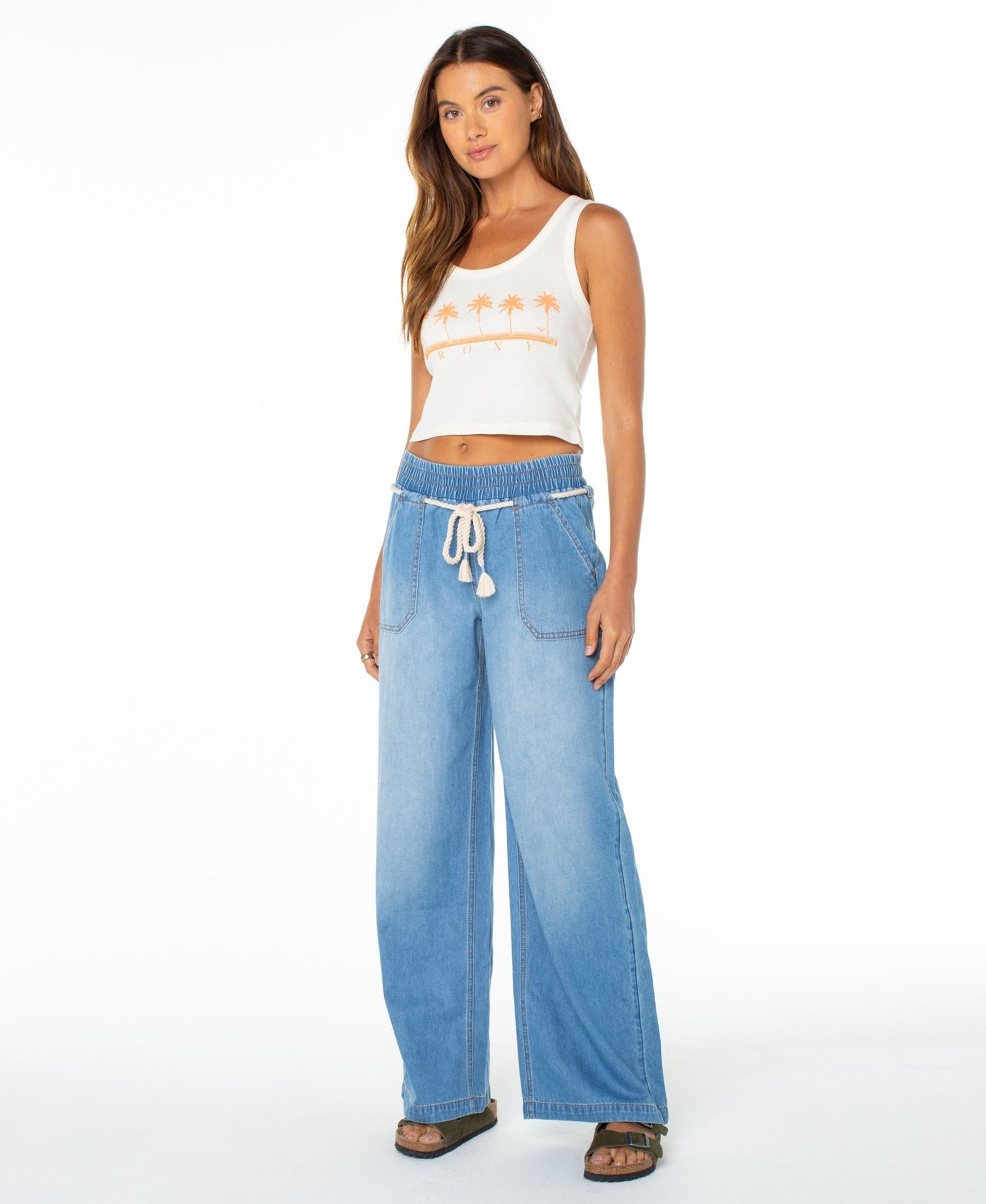 Женский майка Roxy Five Palm Sleeveless Baby Rib