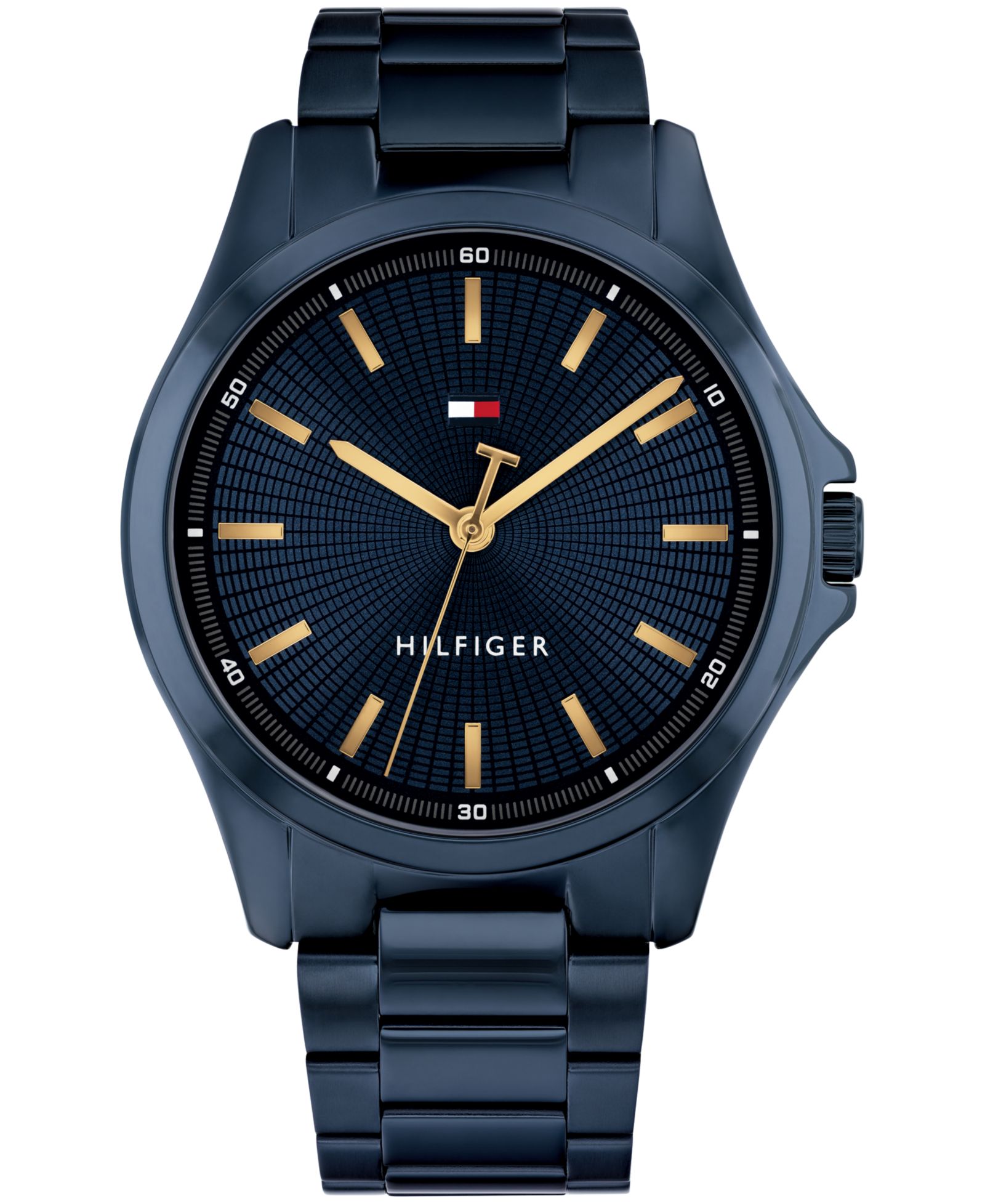 Tommy Hilfiger Men's Quartz Ionic Plated Blue Stainless Steel Bracelet Watch, 42mm
