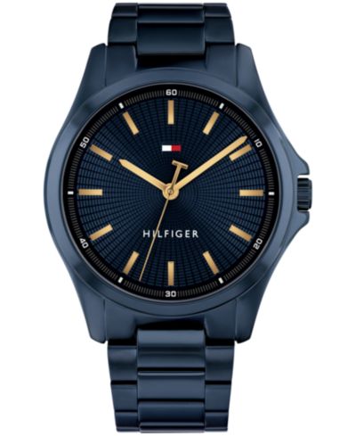 Мужские кварцевые часы Tommy Hilfiger с синим стальным браслетом, 42mm