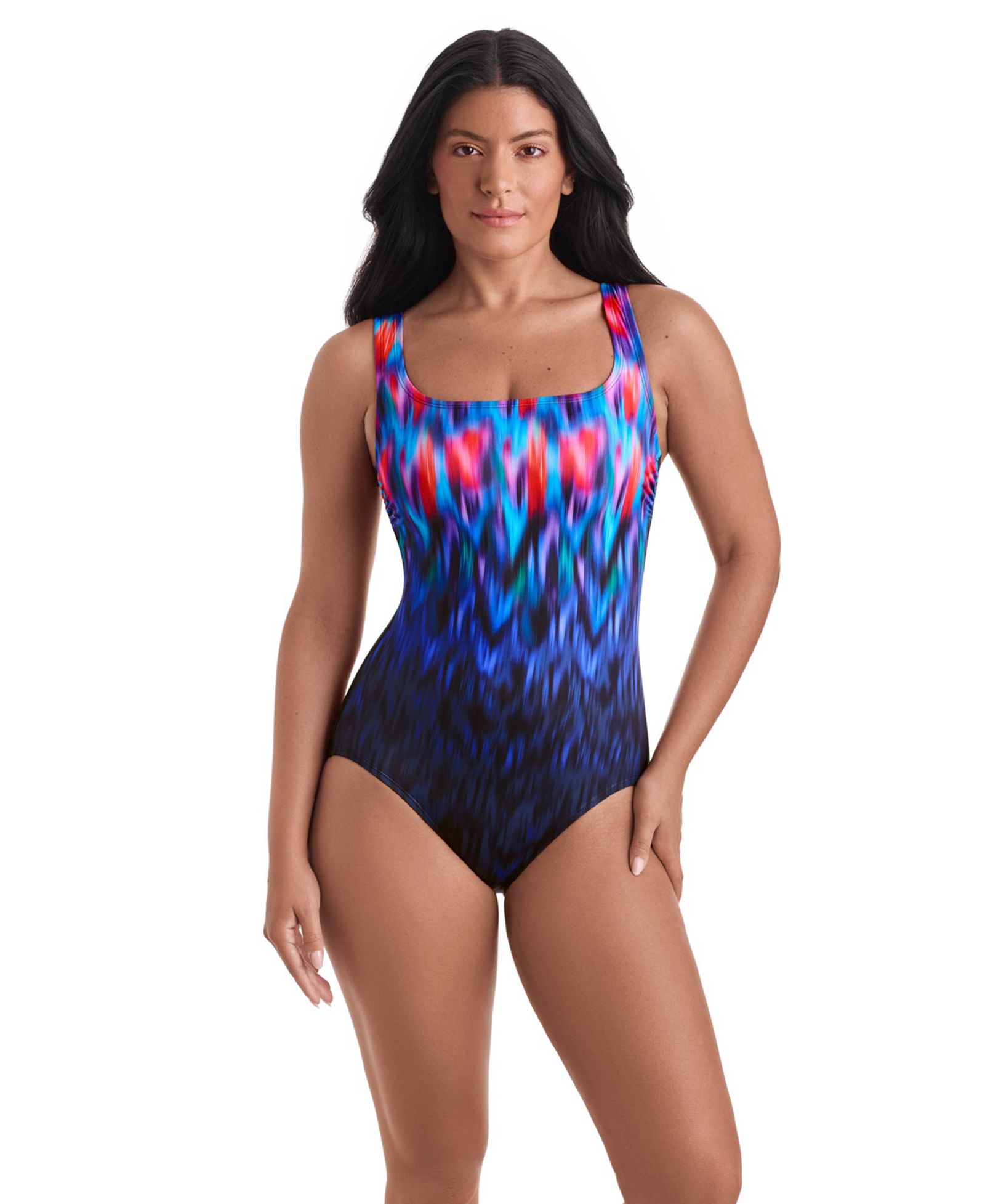 ShapeSolver Women's Sport Scoop Neck One-Piece Swimsuit