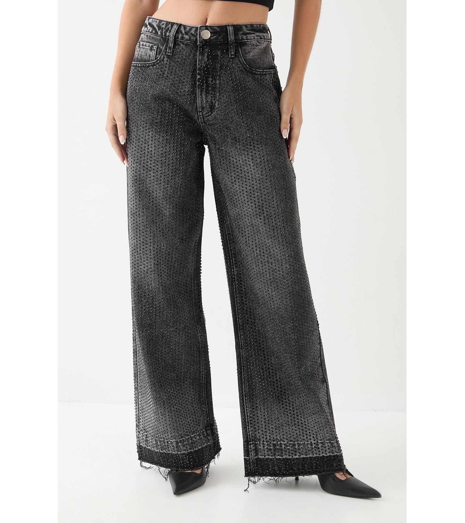Женские джинсы MissPap Diamante Embellished Straight Leg