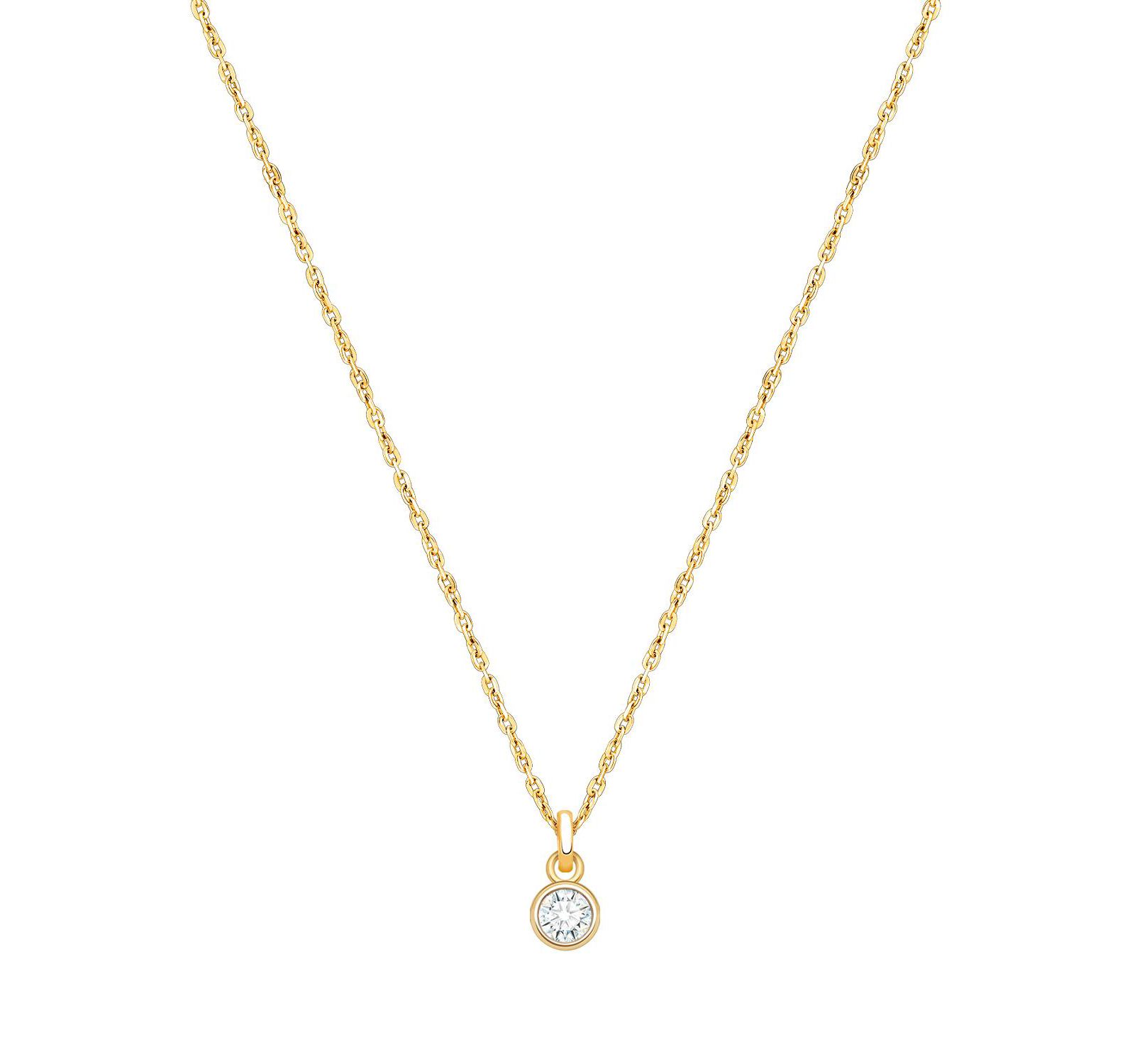 Ожерелье Tiny Blessings с кристаллом и золотом 14K