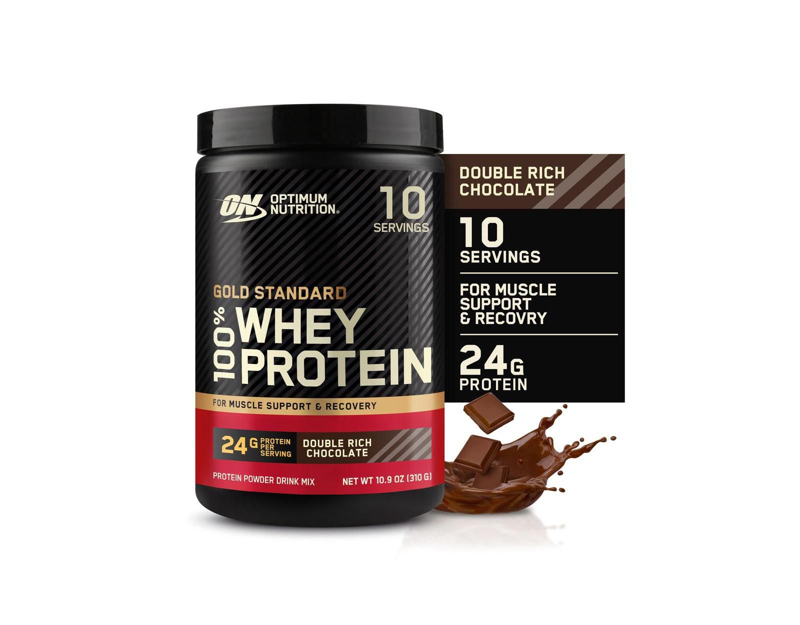 Optimum Nutrition Gold Standard 100% Whey Protein Powder, Double Rich Chocolate, 0.68 Pound