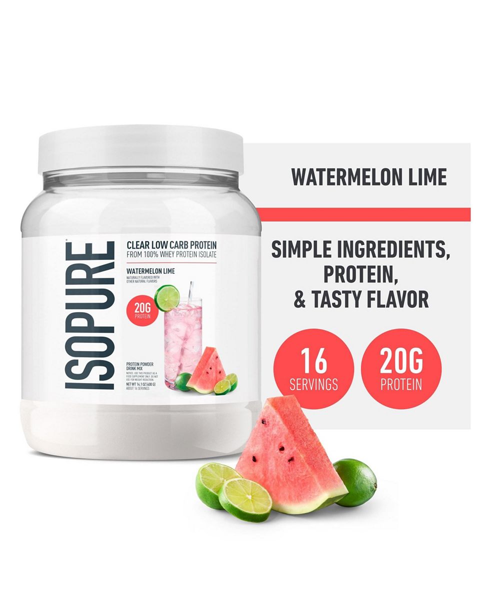 Изолят сывороточного протеина Isopure Clear Low Carb, Watermelon Lime, 20g Protein, около 16 порций