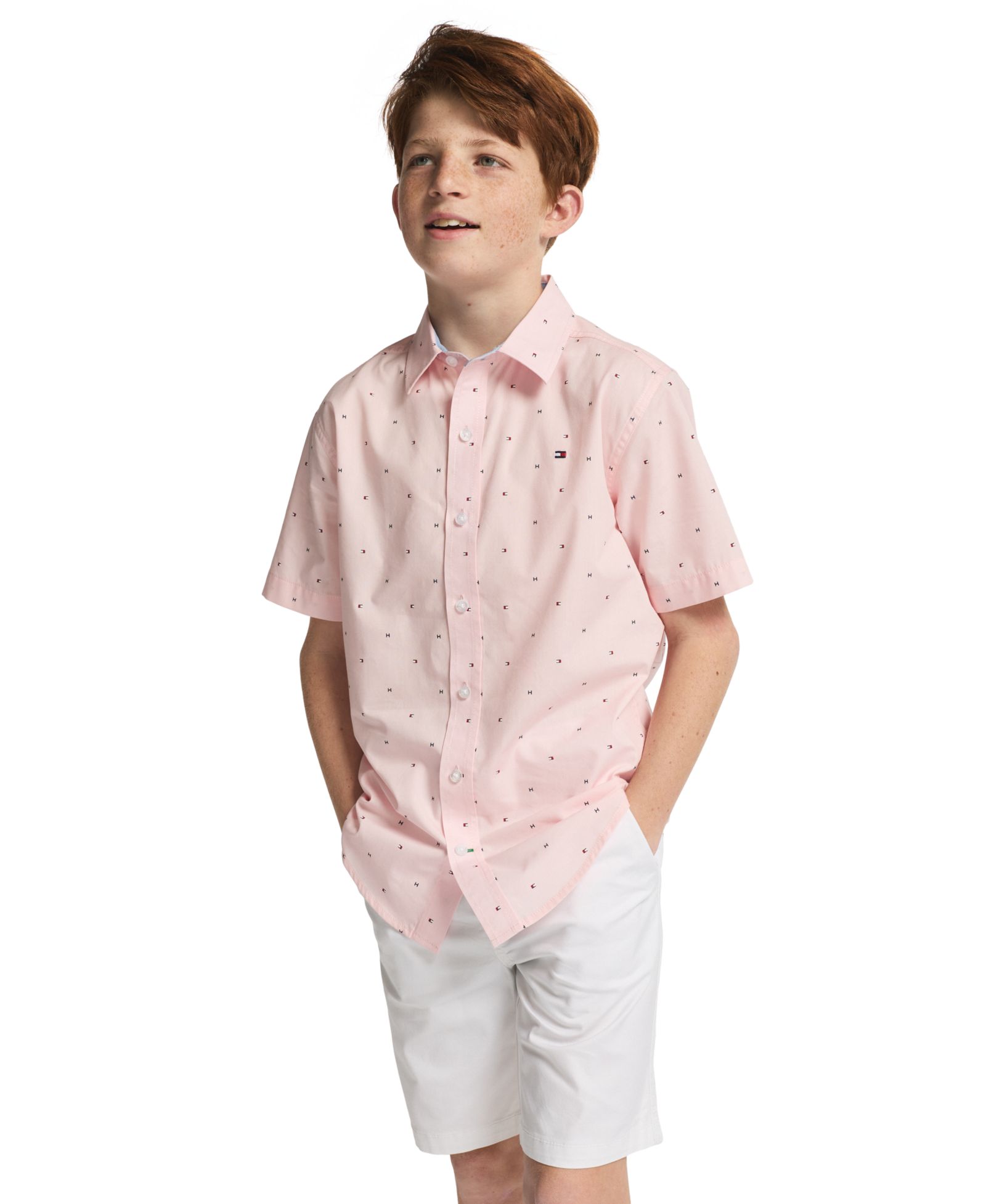 Tommy Hilfiger Детский 8-20 Tommy Flag Short-Sleeve Woven Shirt