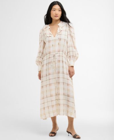 Barbour Women's Asker Oversized-Sleeve Midi Dress