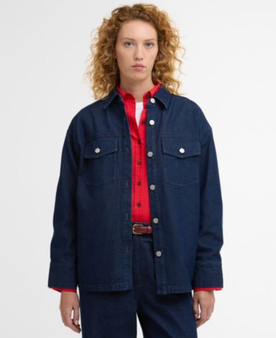 Barbour Женская джинсовая рубашка Maia с длинным рукавом и воротником