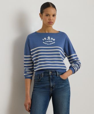 Lauren Ralph Lauren Petite  Boat Neck Long-Sleeve Sweater