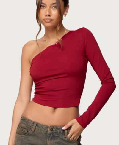 Edikted Women's Mila Asymmetric Backless One Shoulder Top