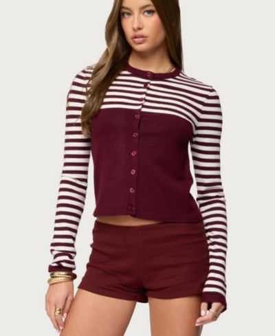 Женский вязаный кардиган Edikted Goni Stripey