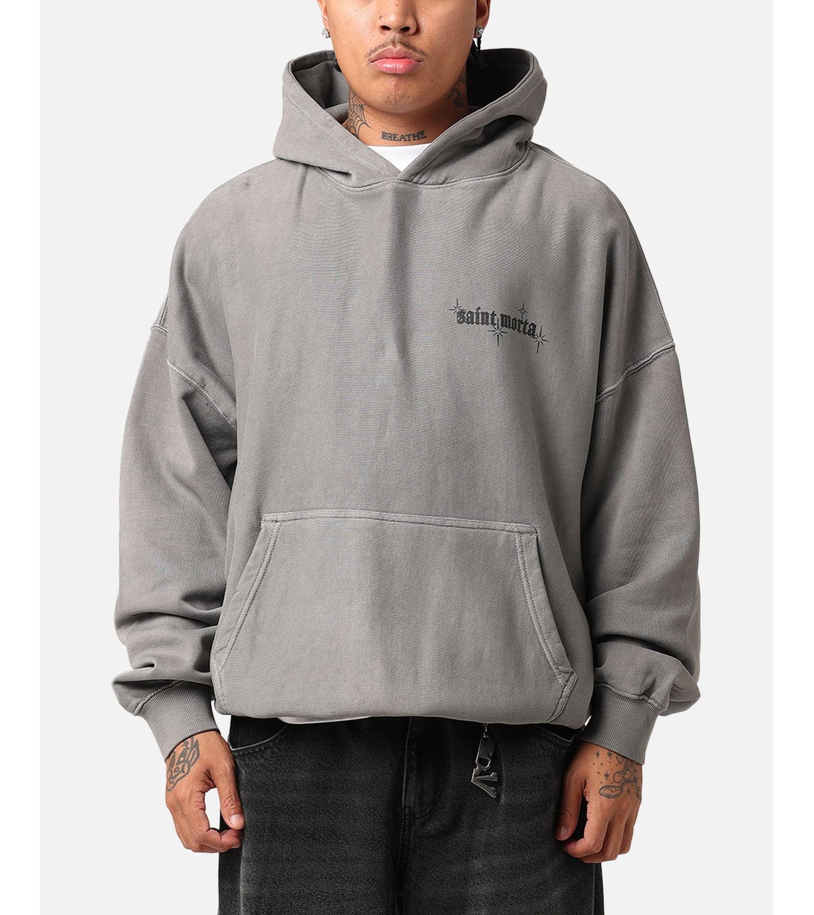 SAINT MORTA Men's Ethereal Hoodie Washed Charcoal