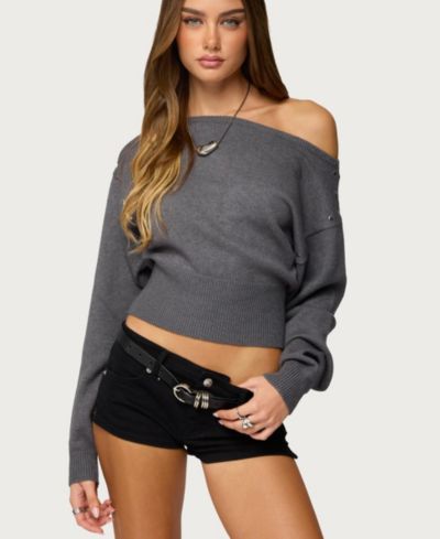 Edikted Женский свитер Doro Studded Off Shoulder