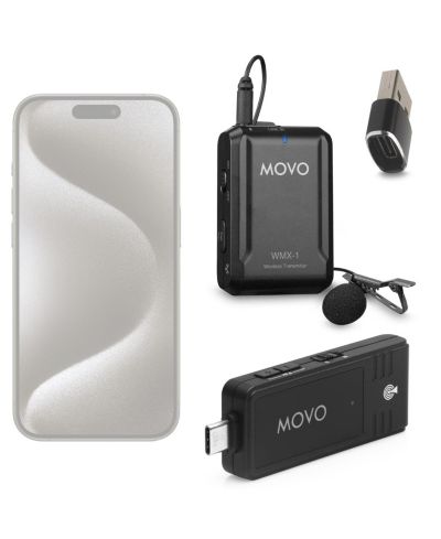 Беспроводная система микрофонов Movo USB-C для Android и iPhone 15 и выше