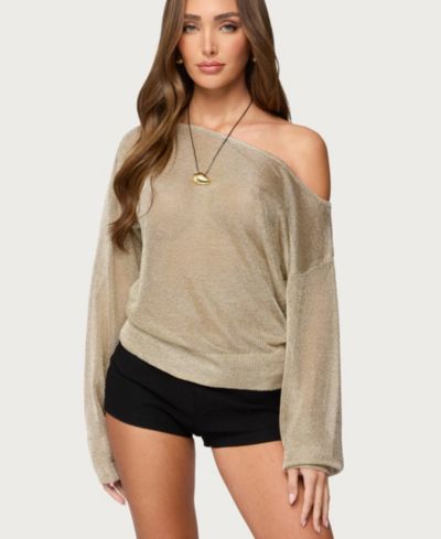 Женский топ Edikted Charlo One Shoulder Shiny Knit