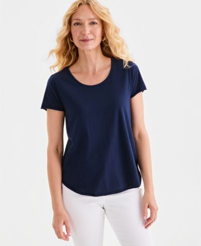 Женский топ Style & Co с коротким рукавом и V-образным вырезом