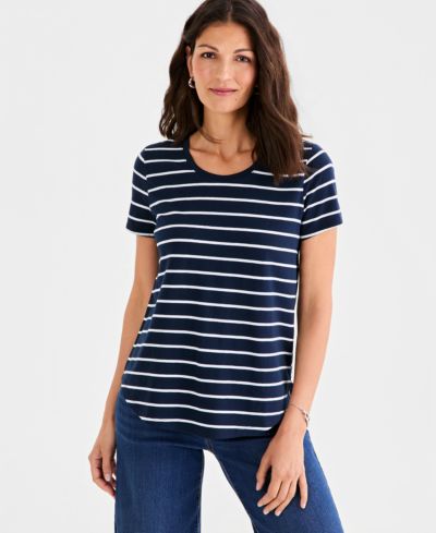 Женская футболка Style & Co Printed Short-Sleeve Crewneck