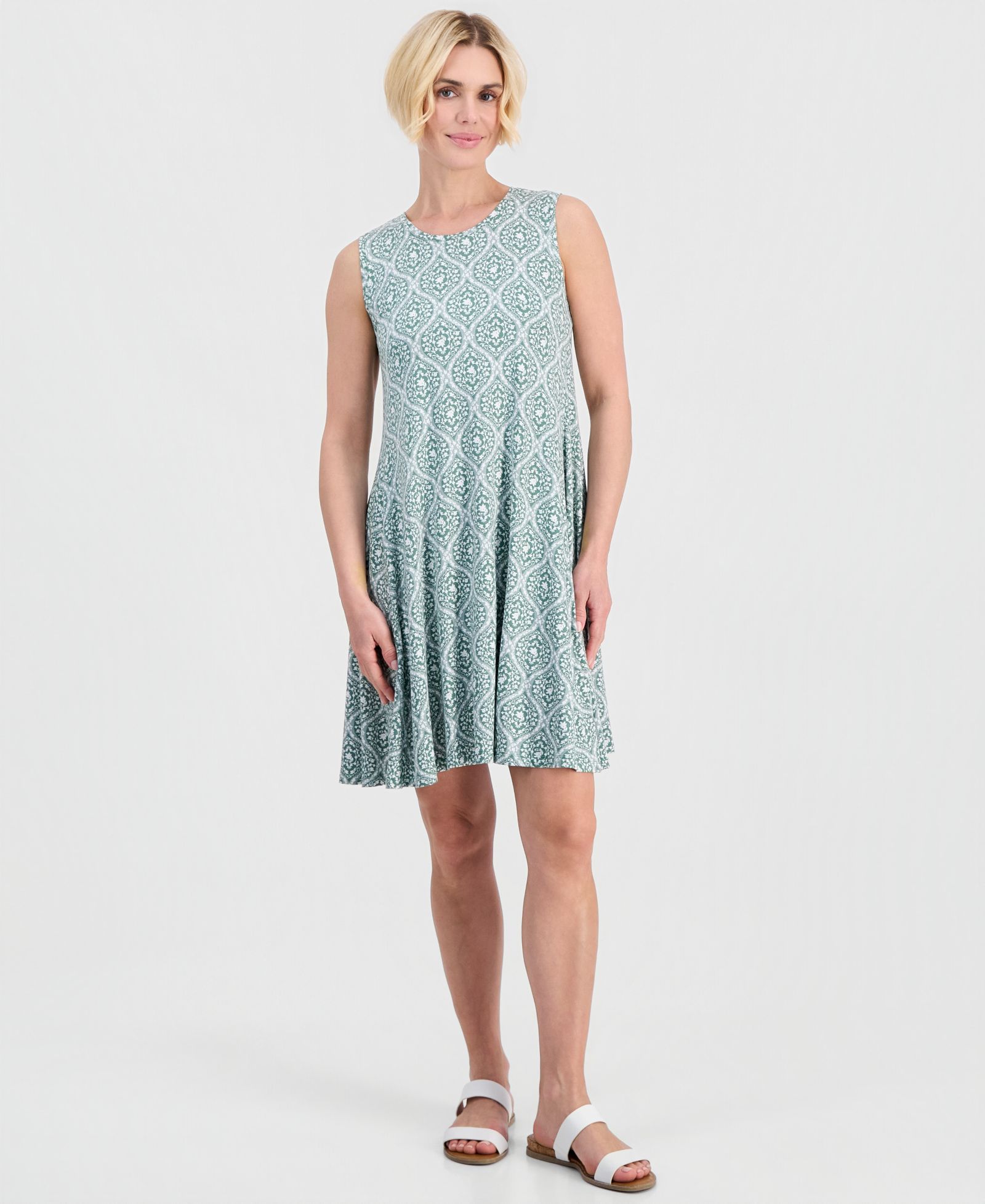 Style & Co Petite Printed Sleeveless Knit Dress, Macy's Exclusive