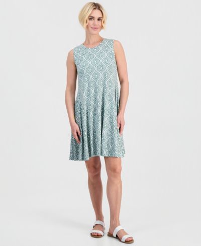 Style & Co Petite Printed Sleeveless Knit Dress, Macy's Exclusive