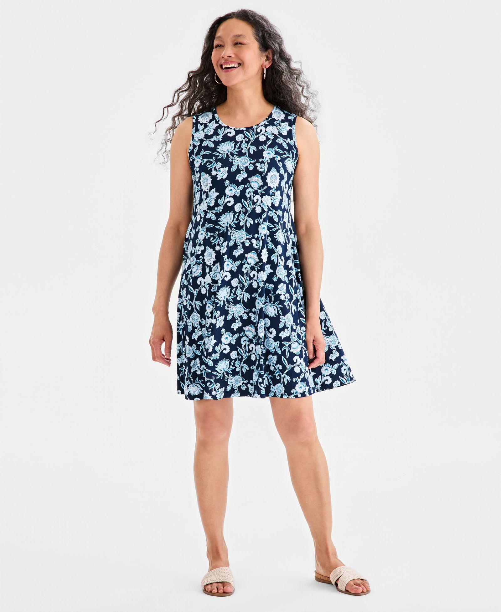 Style & Co Women's Printed Sleeveless Knit Dress, Macy's Exclusive