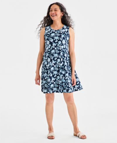 Style & Co Women's Printed Sleeveless Knit Dress, Macy's Exclusive
