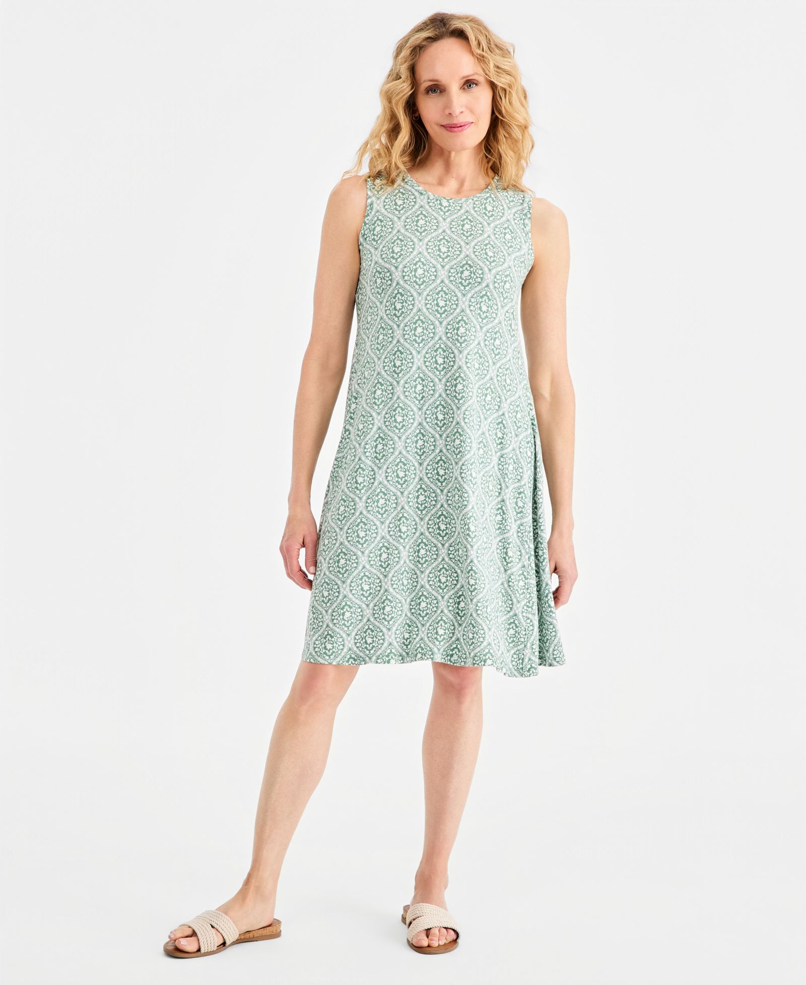 Style & Co Women's Printed Sleeveless Knit Dress, Macy's Exclusive