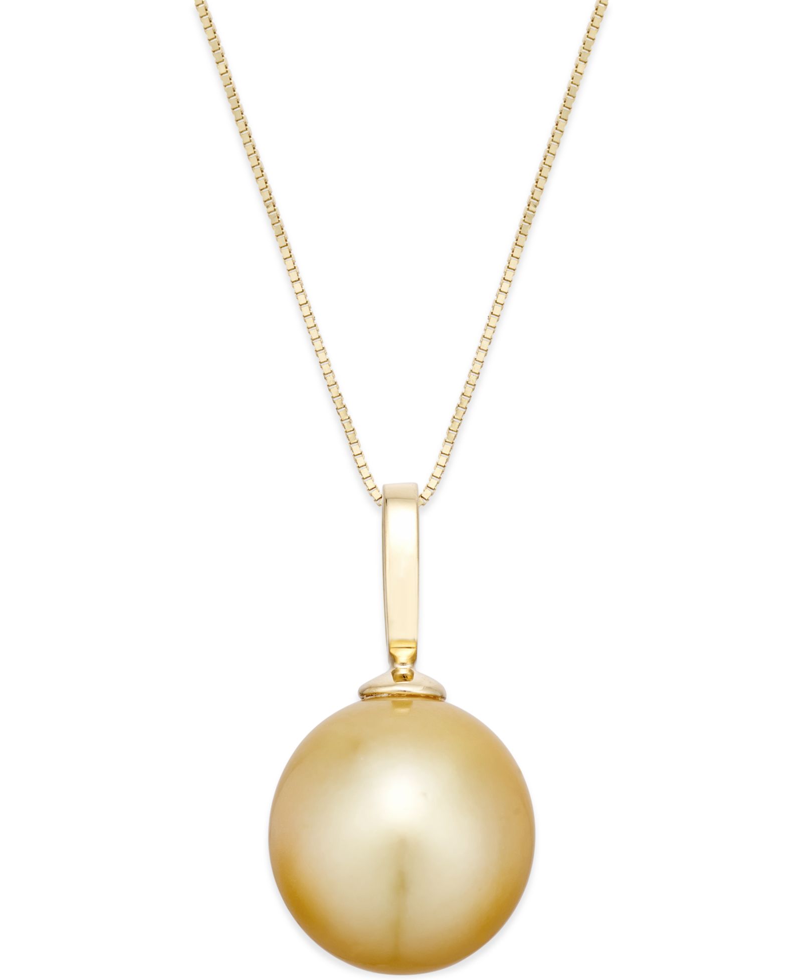 Подвеска-кулон с культивированным золотым Южным жемчугом (12mm) в 14k Gold
