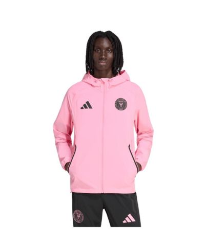 adidas Мужская ветровка-худи Tiro Travel Full-Zip с принтом Inter Miami CF, светло-розовый