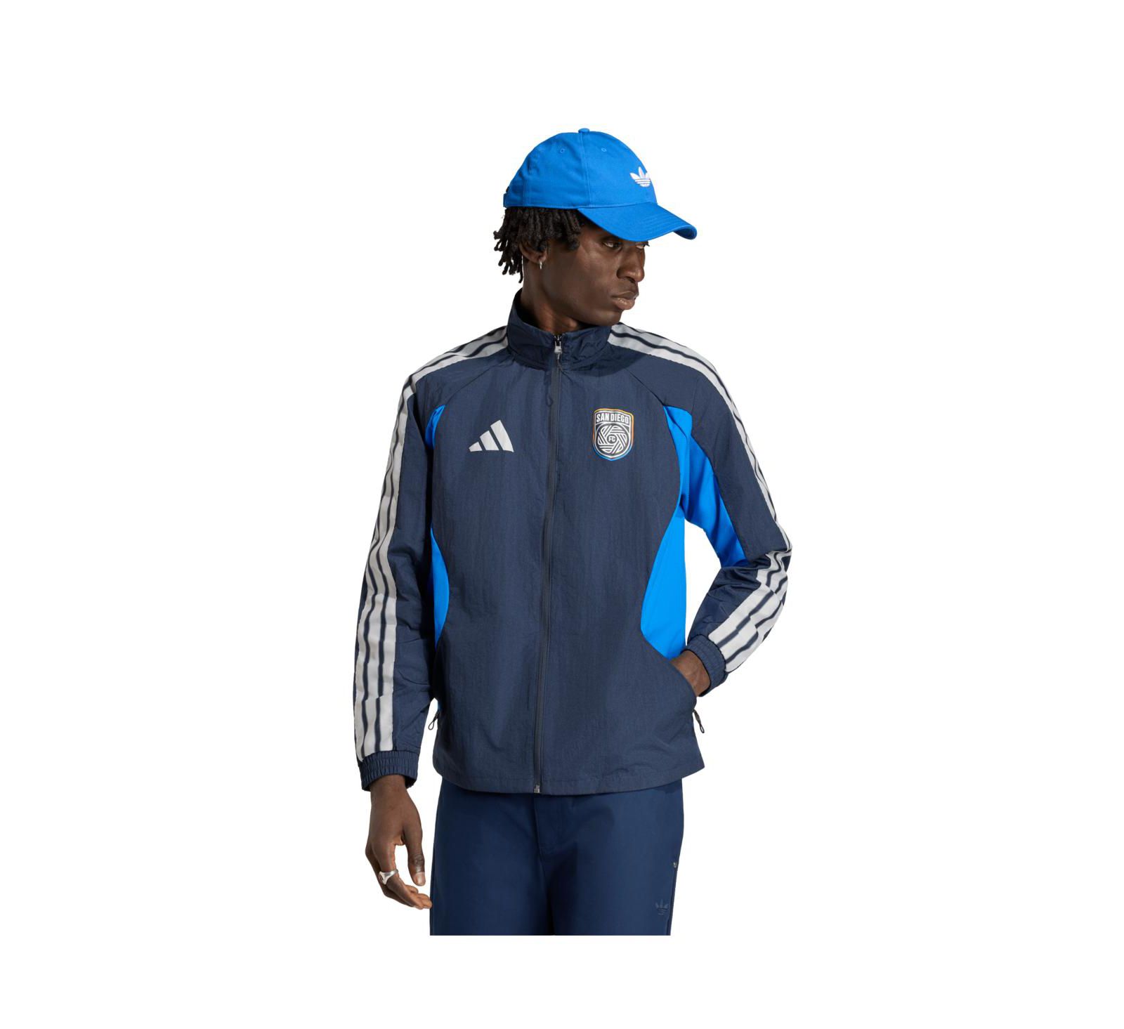 Мужская куртка adidas Navy San Diego FC 2026 Anthem Raglan Full-Zip