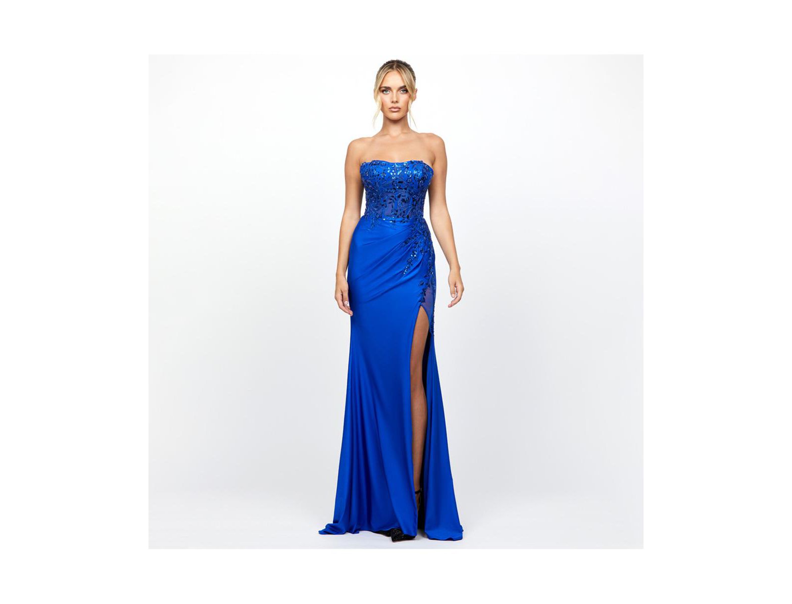 BARIANO Women's Madeleine Strapless High Split Gown