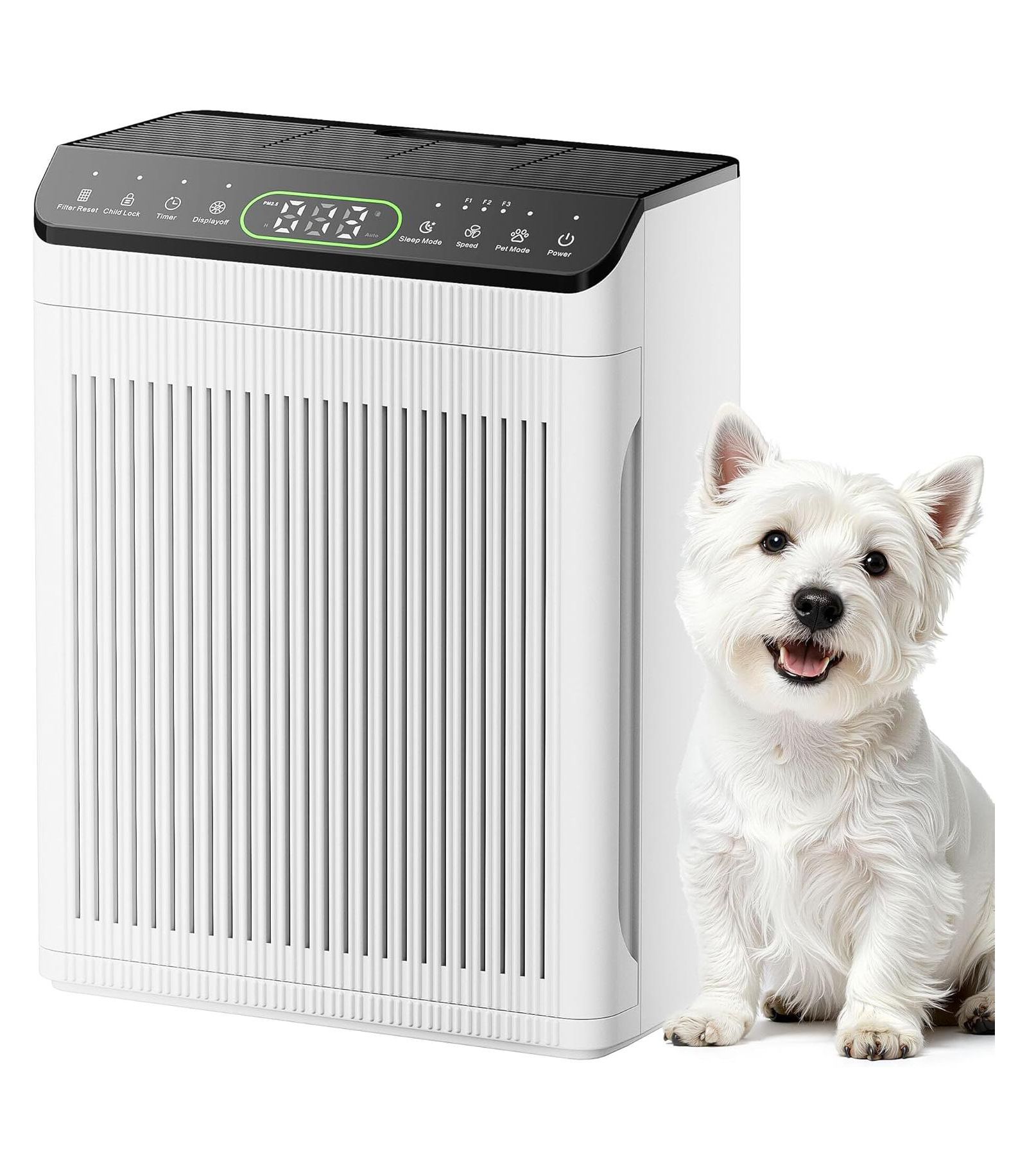 HEATDAZ Air Purifier with Washable Filter, Up to 2200sq.ft for Home Large Room with PM 2.5 Display, Air Quality Sensor