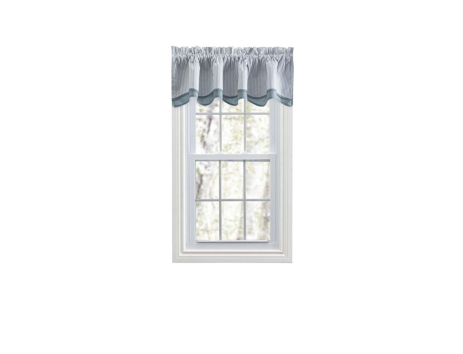 Занавеска Ellis Curtain Plaza Classic Ticking Stripe, Bradford Valance 58" x 15" Blue
