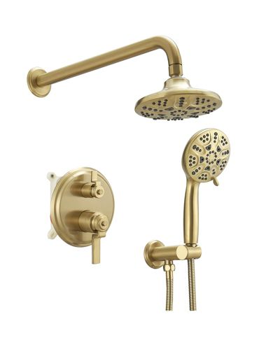 Смеситель для душа Greenspring Single Handle 2-Spray с ручным душем, Brushed Gold