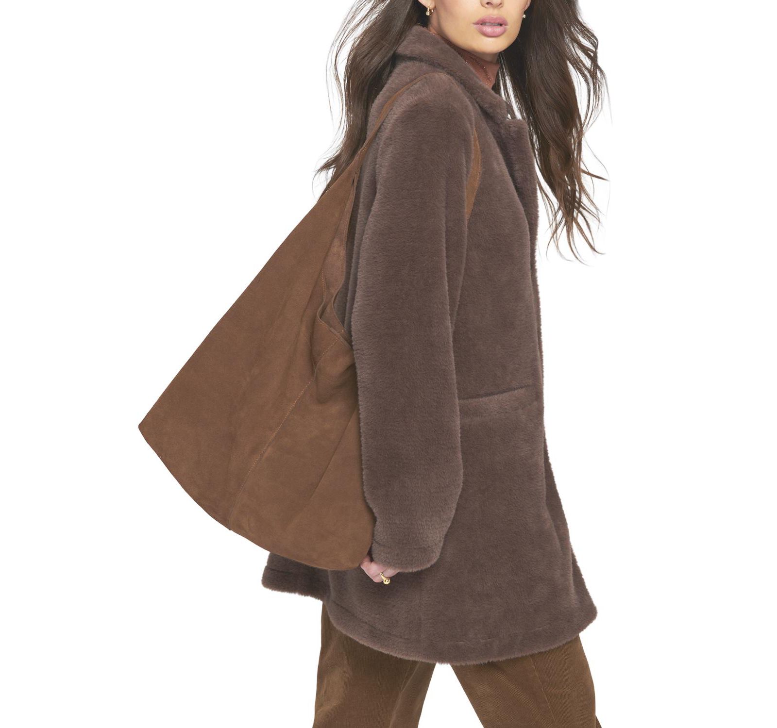 ELLE Collection Faux Suede Slouch Bag Totes