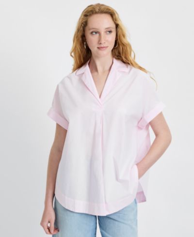 French Connection Women's Poplin Collared Top