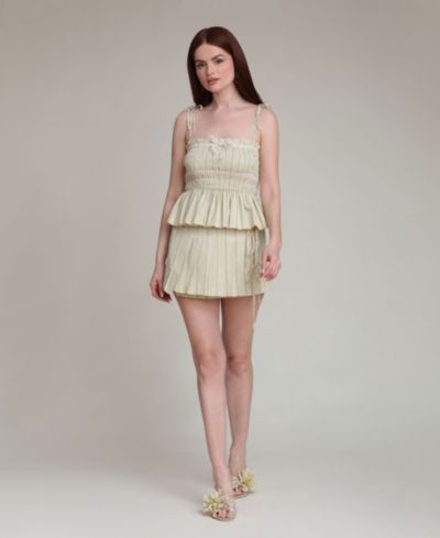 Avec Les Filles Women's Pleated Wrap Mini Skirt