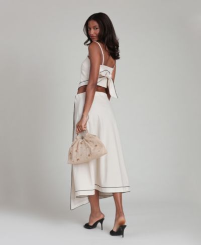 Женская льняная юбка миди Avec Les Filles Asymmetric Faux Wrap