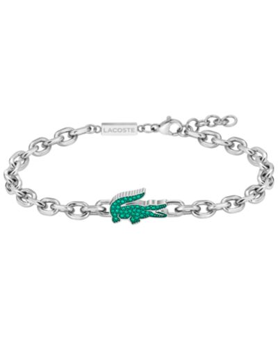 Мужской браслет Lacoste Arthor Green Crystal Crocodile
