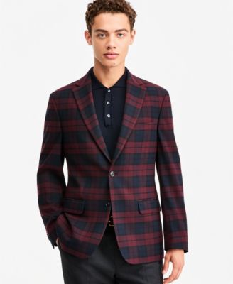 Мужской спортивный пиджак Tommy Hilfiger современного кроя в клетку