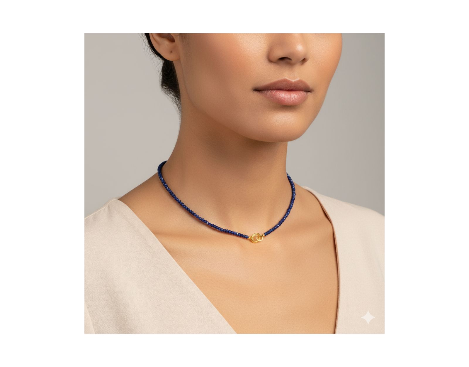 Ожерелье Etoielle Blue Sapphire с отделкой из серебра и золота и подвеской CZ