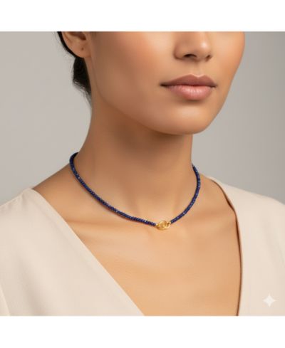 Ожерелье Etoielle Blue Sapphire с отделкой из серебра и золота и подвеской CZ