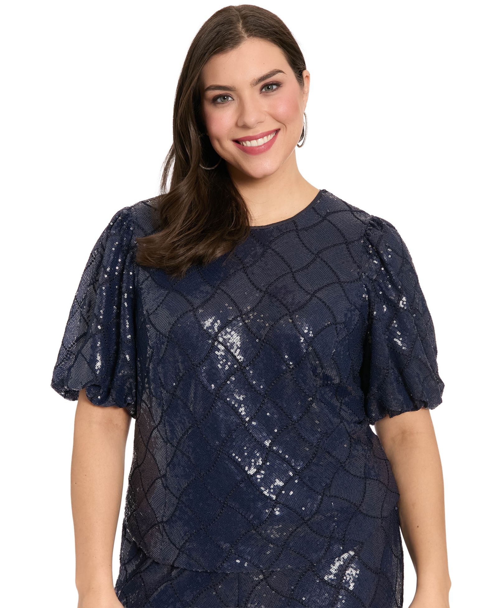 Топ Muse Plus Size Crew Neck Short-Sleeve