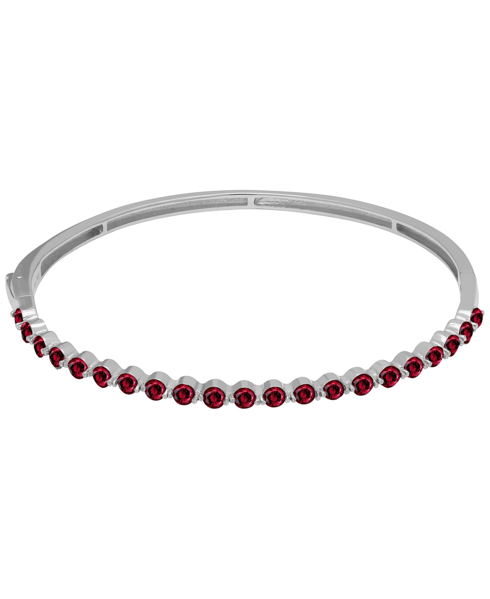 Macy's Garnet (2.73 ct. t.w.) Bangle Bracelet in Sterling Silver