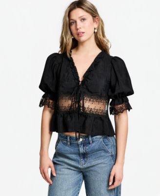 And Now This Women's Lace Trim Woven Top, Macy's Exclusive